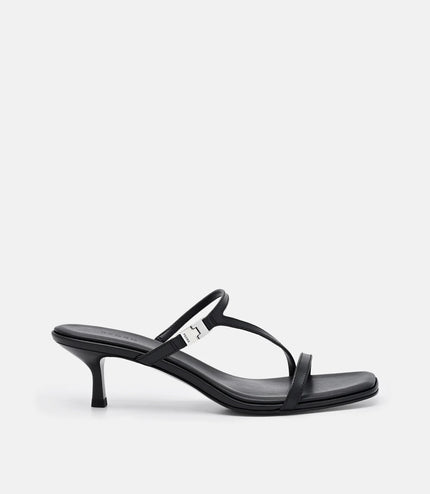 Jatte Leather Heel Sandals - Black