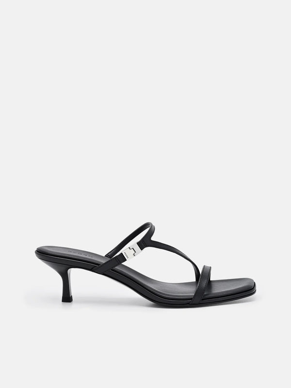 Jatte Leather Heel Sandals - Black