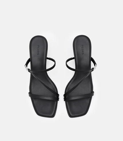Jatte Leather Heel Sandals - Black