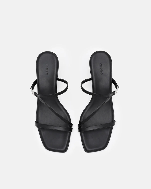 Jatte Leather Heel Sandals - Black