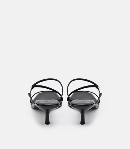 Jatte Leather Heel Sandals - Black