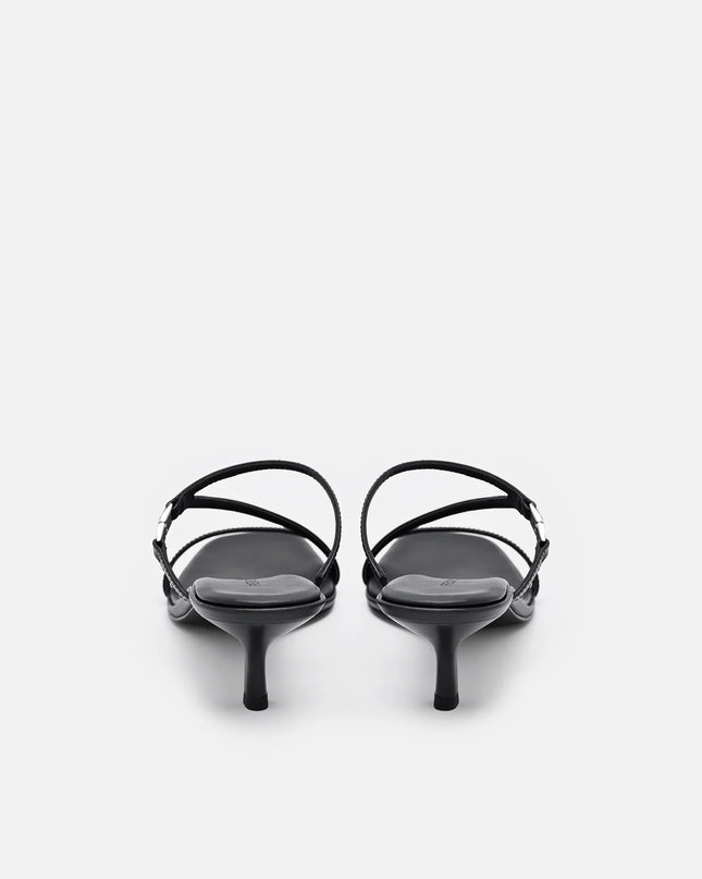 Jatte Leather Heel Sandals - Black