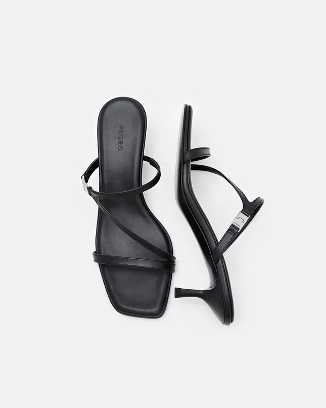Jatte Leather Heel Sandals - Black