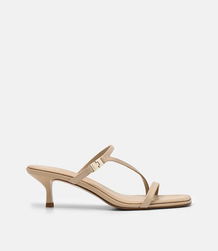 Jatte Leather Heel Sandals - Sand