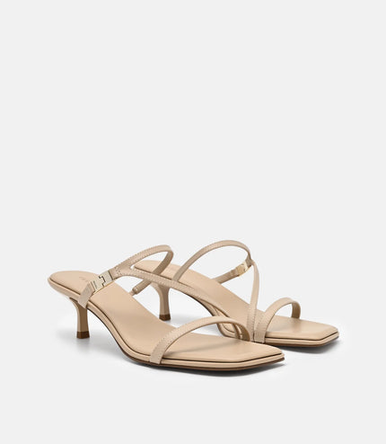 Jatte Leather Heel Sandals - Sand