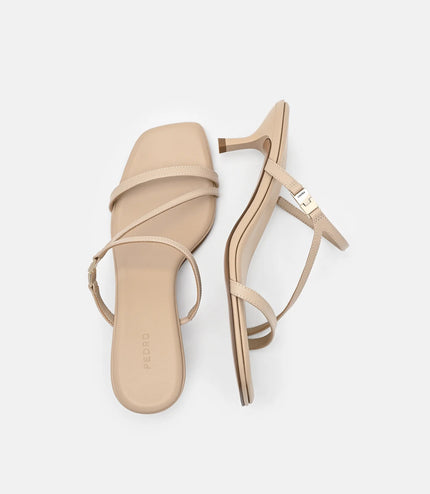 Jatte Leather Heel Sandals - Sand