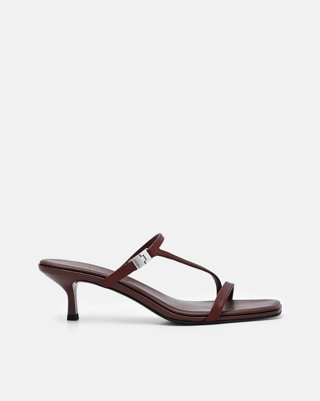 Jatte Leather Heel Sandals - Mahogany