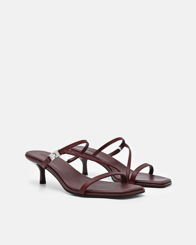 Jatte Leather Heel Sandals - Mahogany