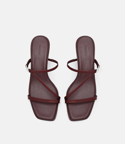 Jatte Leather Heel Sandals - Mahogany
