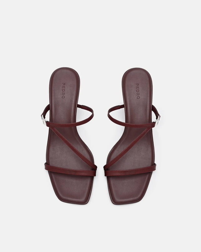 Jatte Leather Heel Sandals - Mahogany