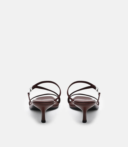 Jatte Leather Heel Sandals - Mahogany