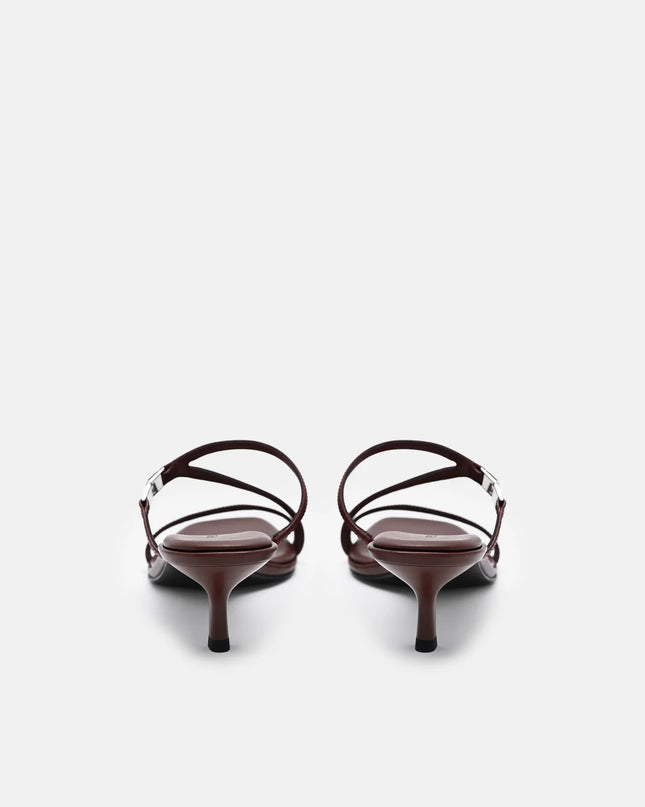 Jatte Leather Heel Sandals - Mahogany