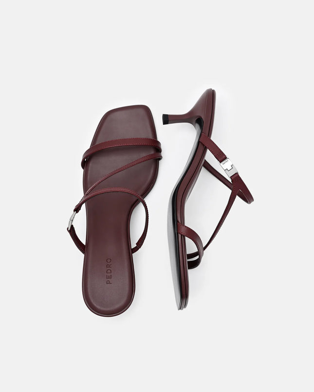Jatte Leather Heel Sandals - Mahogany