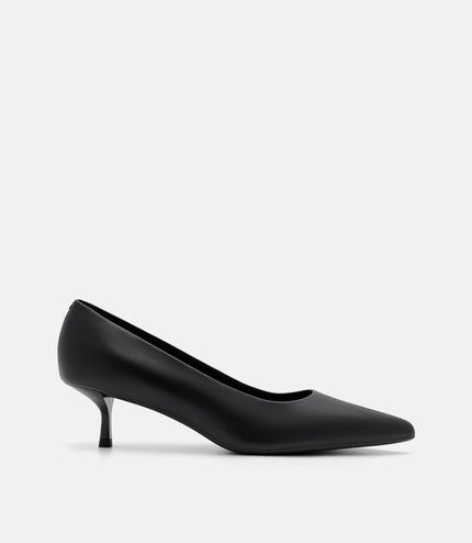 Quinn Leather Heel Pumps - Black