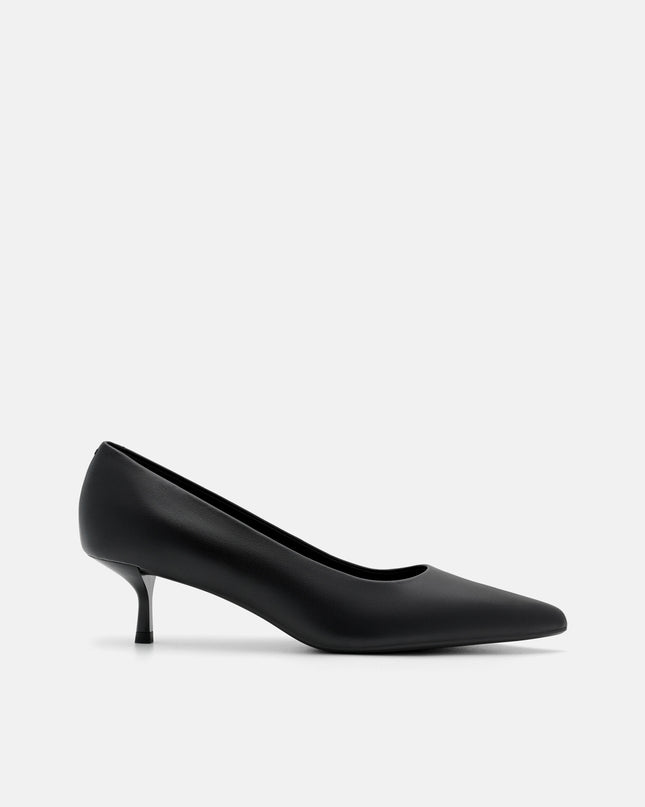 Quinn Leather Heel Pumps - Black
