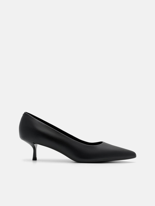 Quinn Leather Heel Pumps - Black
