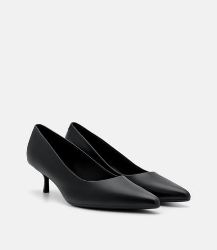Quinn Leather Heel Pumps - Black