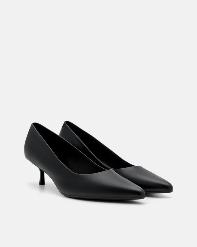 Quinn Leather Heel Pumps - Black
