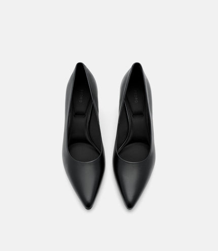 Quinn Leather Heel Pumps - Black