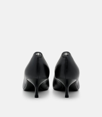 Quinn Leather Heel Pumps - Black