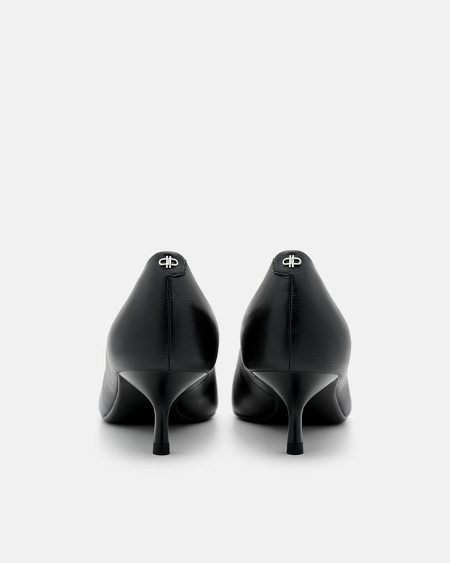 Quinn Leather Heel Pumps - Black