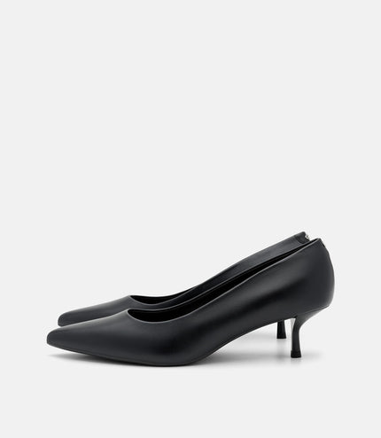 Quinn Leather Heel Pumps - Black