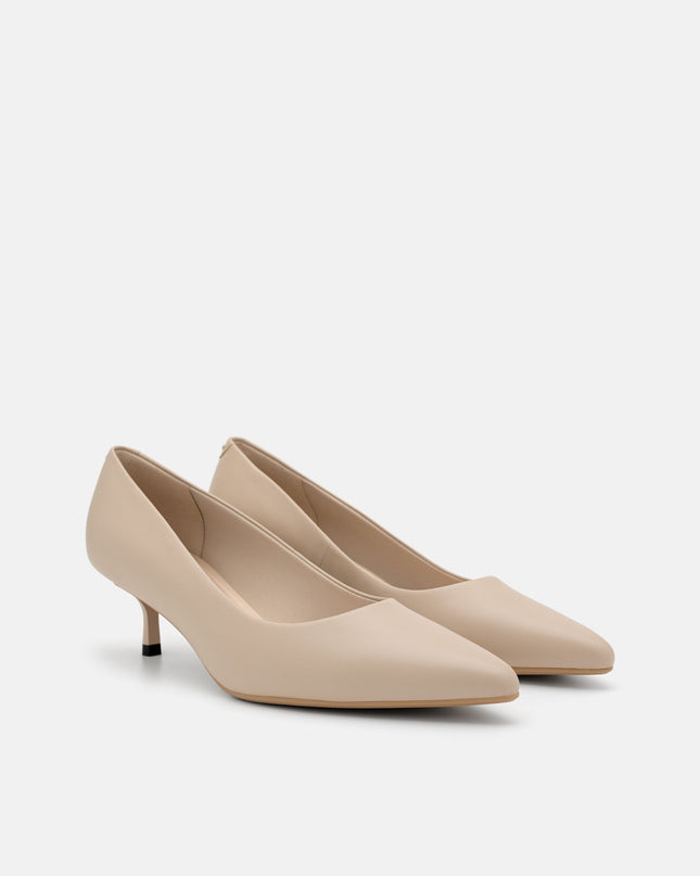 Quinn Leather Heel Pumps - Nude