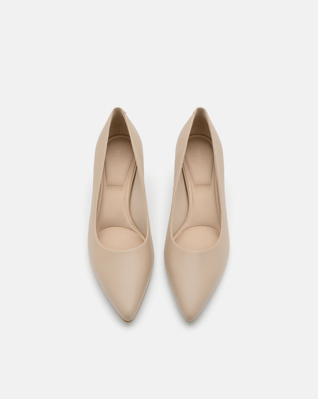 Quinn Leather Heel Pumps - Nude