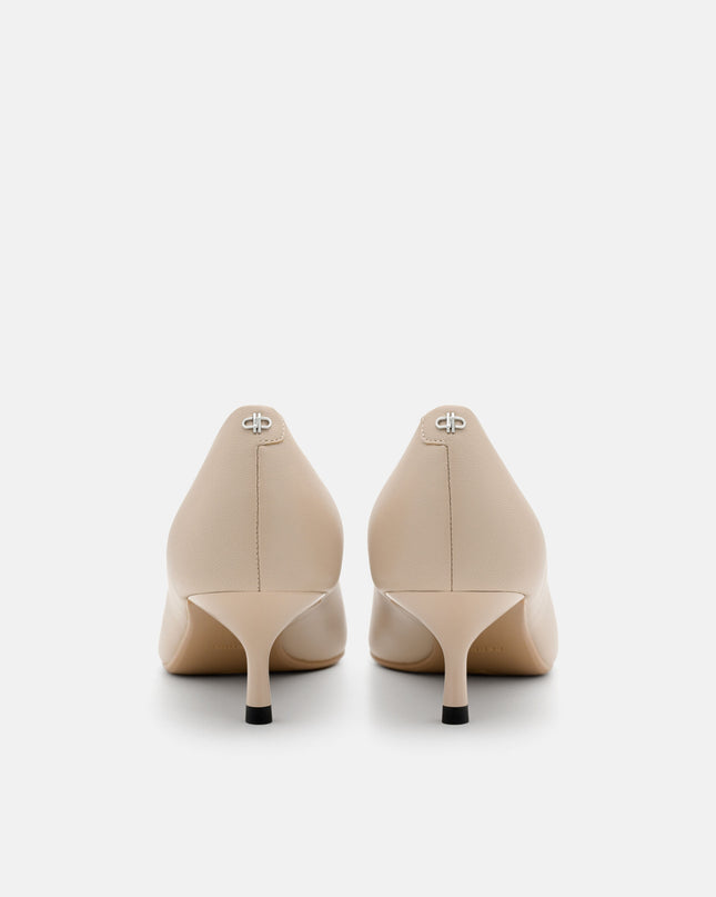 Quinn Leather Heel Pumps - Nude