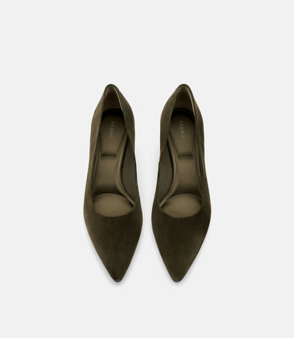 Quinn Leather Heel Pumps - Olive