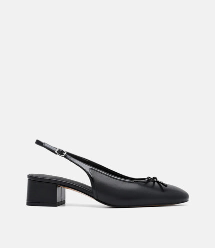 Anna Leather Mary Jane Pumps - Black