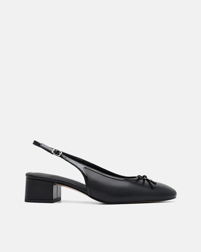 Anna Leather Mary Jane Pumps - Black