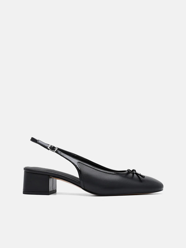 Anna Leather Mary Jane Pumps - Black