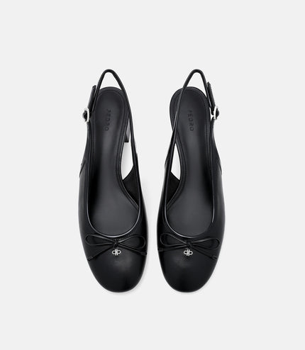 Anna Leather Mary Jane Pumps - Black