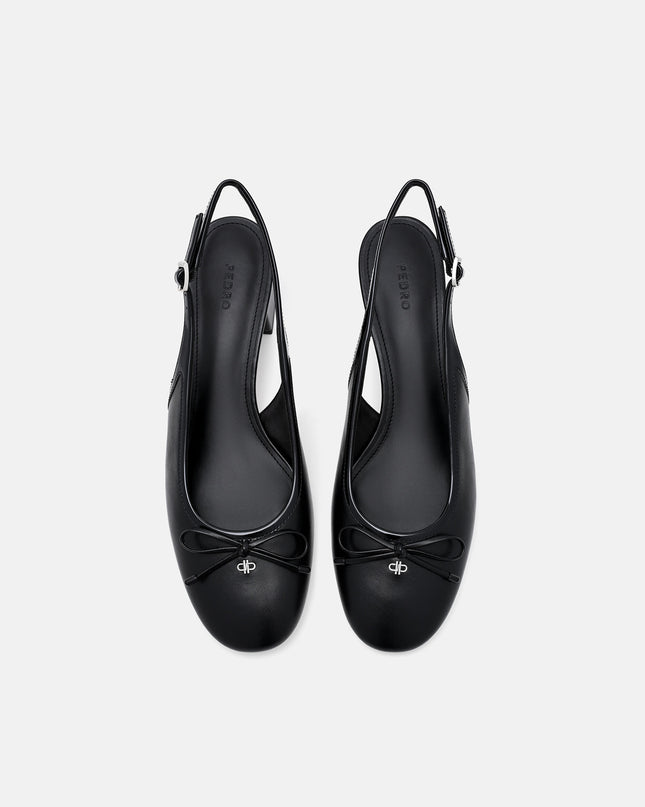 Anna Leather Mary Jane Pumps - Black