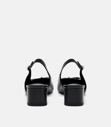 Anna Leather Mary Jane Pumps - Black