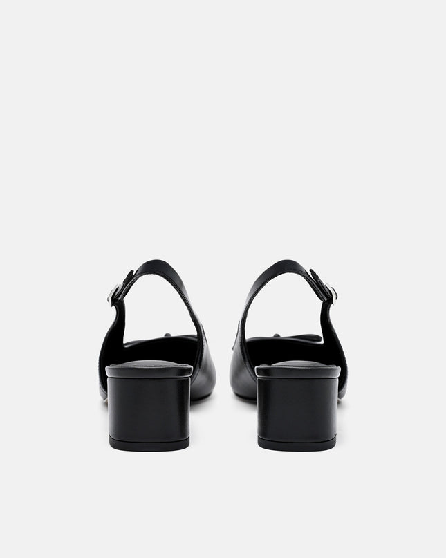 Anna Leather Mary Jane Pumps - Black
