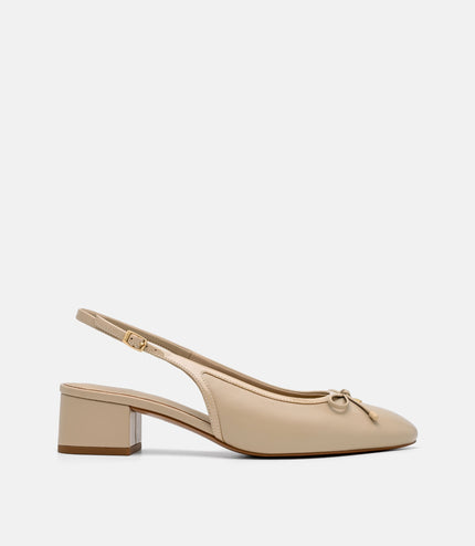 Anna Leather Mary Jane Pumps - Sand