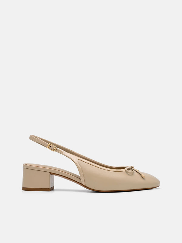 Anna Leather Mary Jane Pumps - Sand
