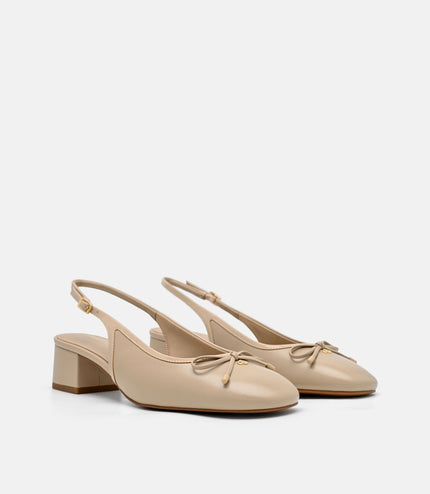 Anna Leather Mary Jane Pumps - Sand