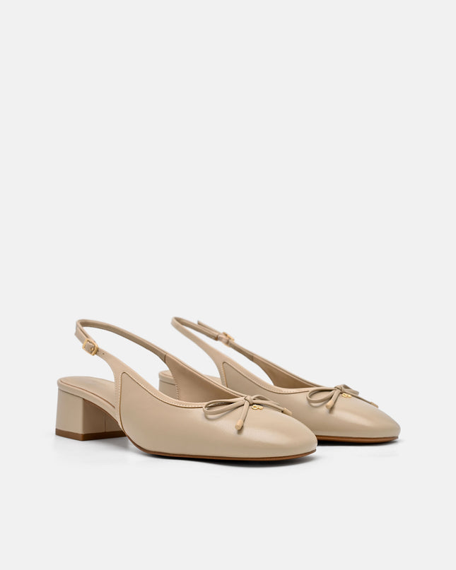 Anna Leather Mary Jane Pumps - Sand