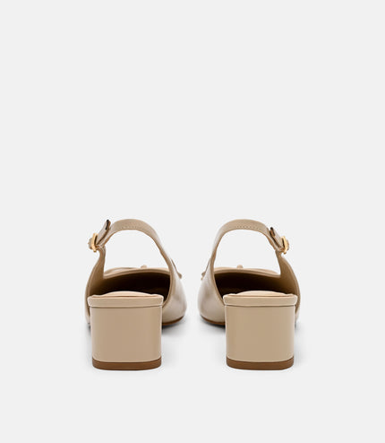 Anna Leather Mary Jane Pumps - Sand