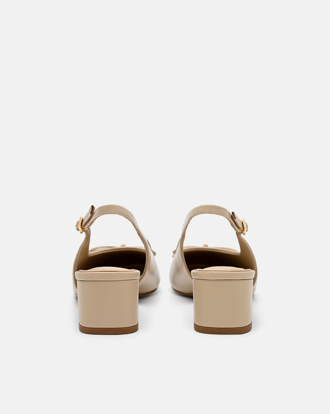 Anna Leather Mary Jane Pumps - Sand