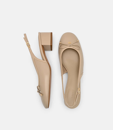 Anna Leather Mary Jane Pumps - Sand