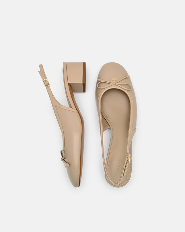 Anna Leather Mary Jane Pumps - Sand