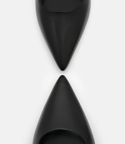 Adena Leather Wedge Slingback Pumps - Black
