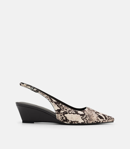 Adena Leather Wedge Slingback Pumps - Multi