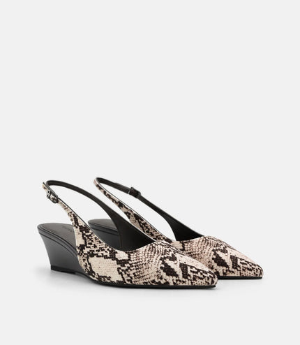 Adena Leather Wedge Slingback Pumps - Multi