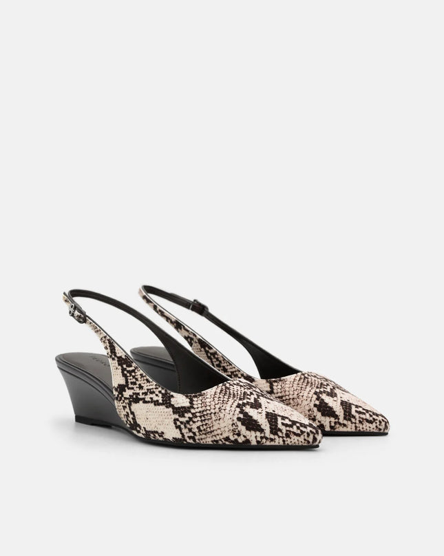 Adena Leather Wedge Slingback Pumps - Multi