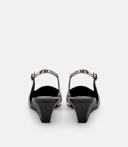 Adena Leather Wedge Slingback Pumps - Multi